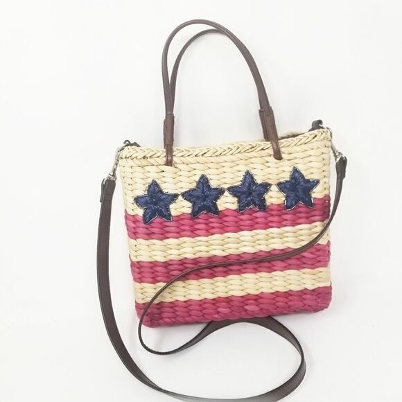 Sonoma American Stars and Stripes Straw Bag - Picture 1 of 6